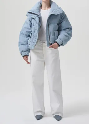 Agolde - Nova Denim Puffer in Marbled Indigo