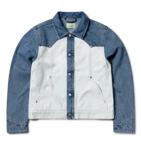 Aries Womens Patchwork Western Carpenter Jacket Blue / White