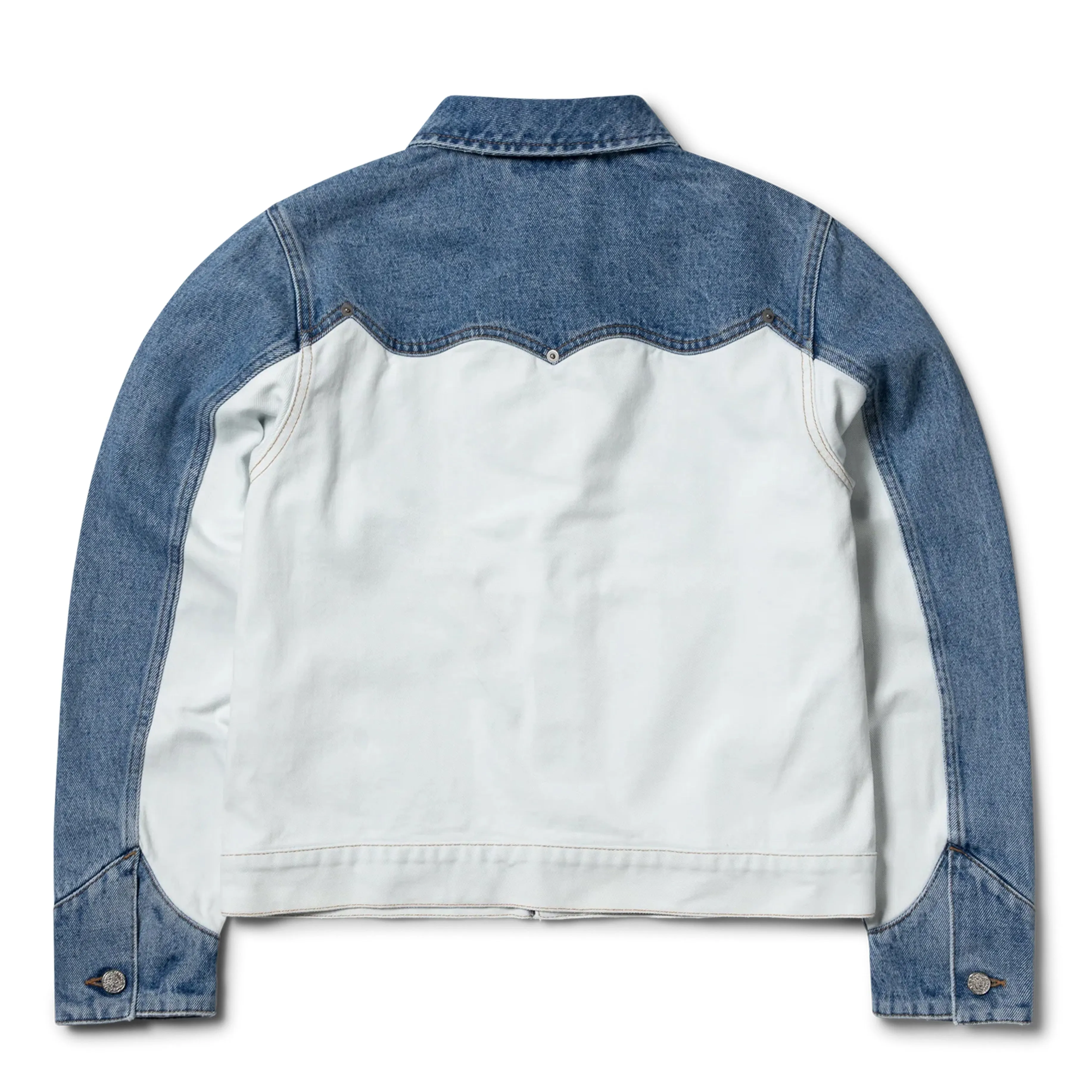 Aries Womens Patchwork Western Carpenter Jacket Blue / White