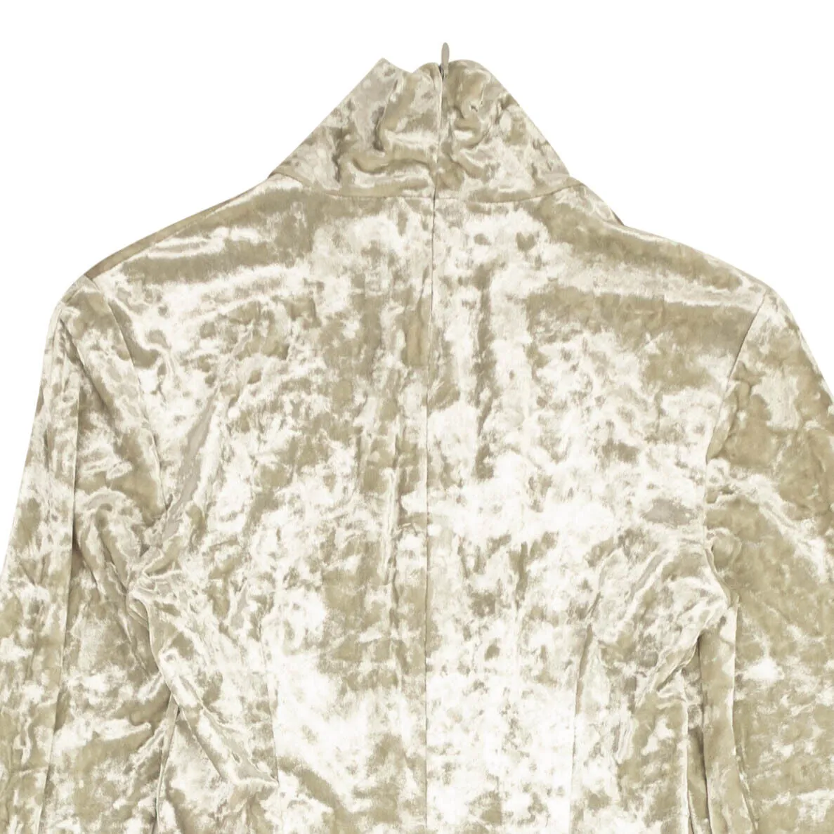 Beige Velvet Fitted Dress