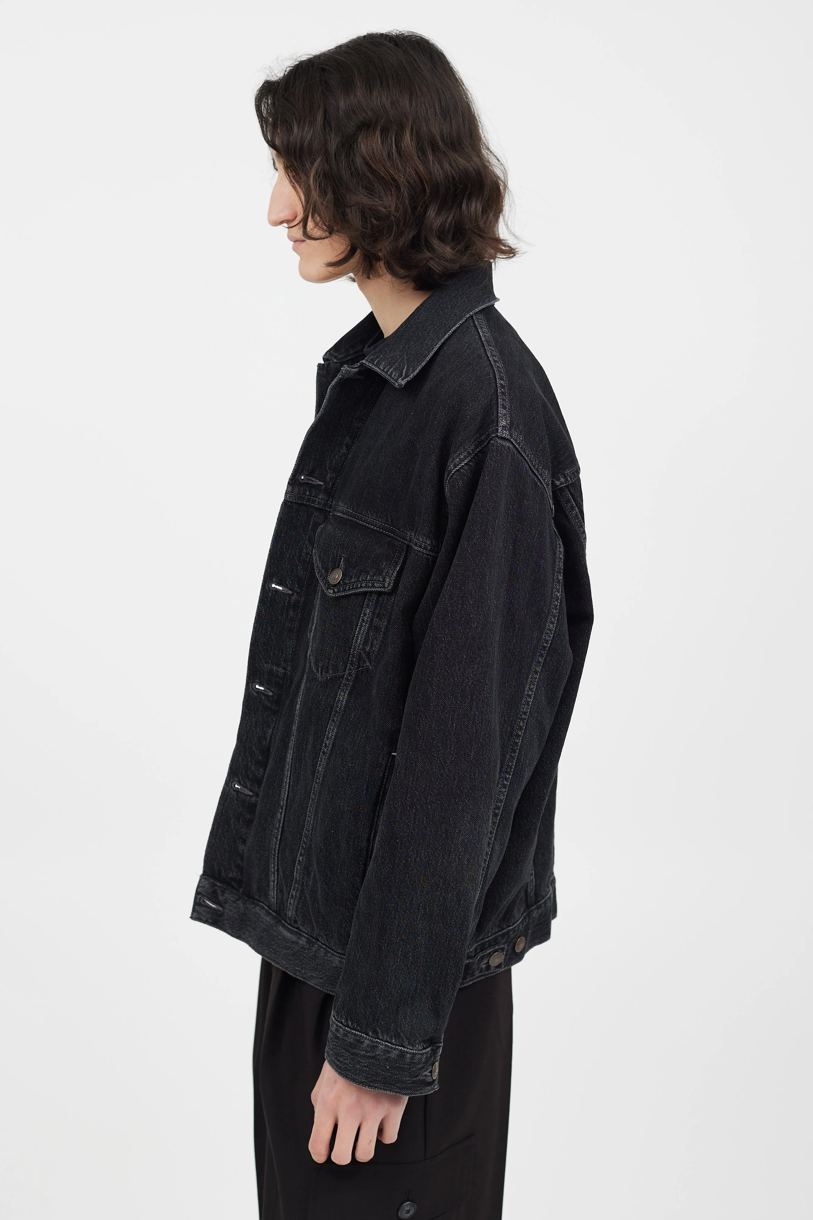 Black Washed Denim Jacket