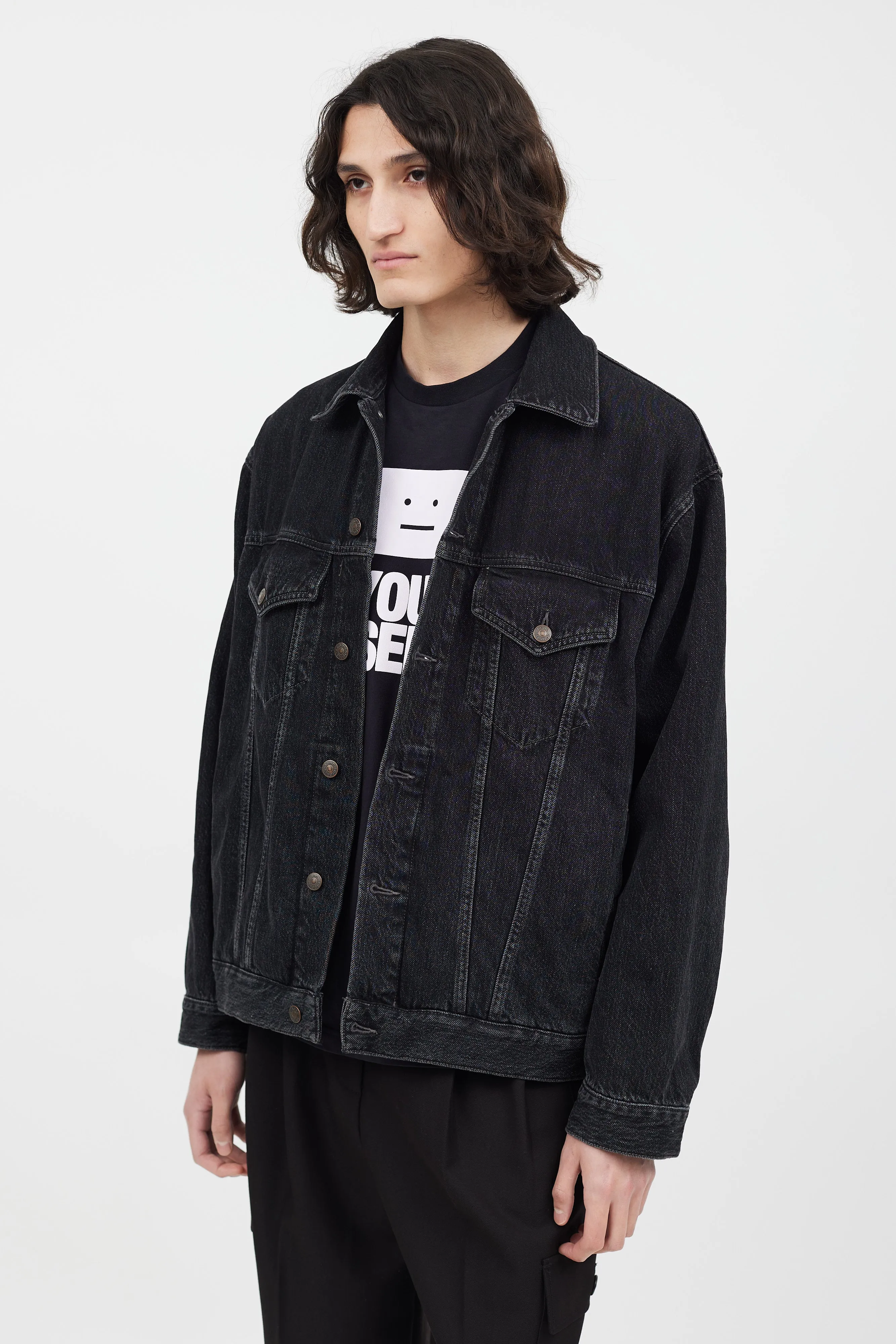 Black Washed Denim Jacket