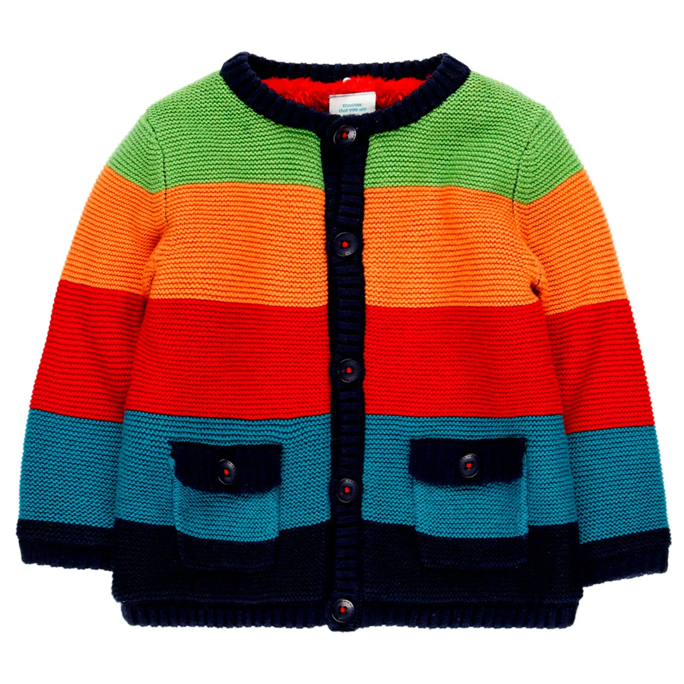 BOBOLI Funky Stripes Sweater with Removable Hood
