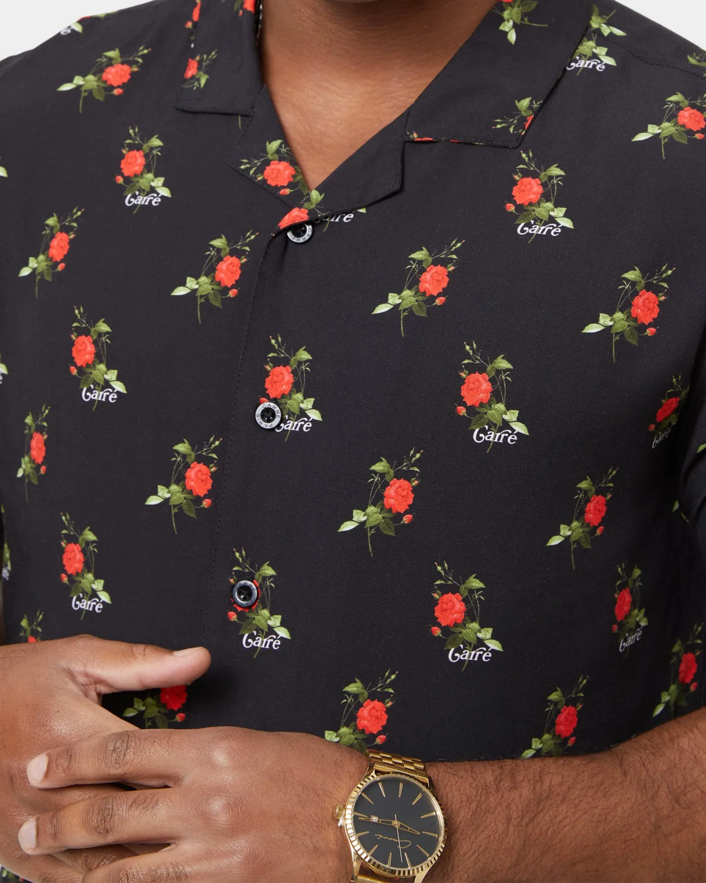 Carré Ament Short Sleeve Button Up Shirt Black