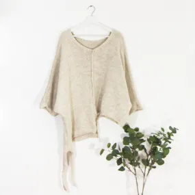 Chunky natural and slouchy a-symmetric jumper (Alpaca mix)