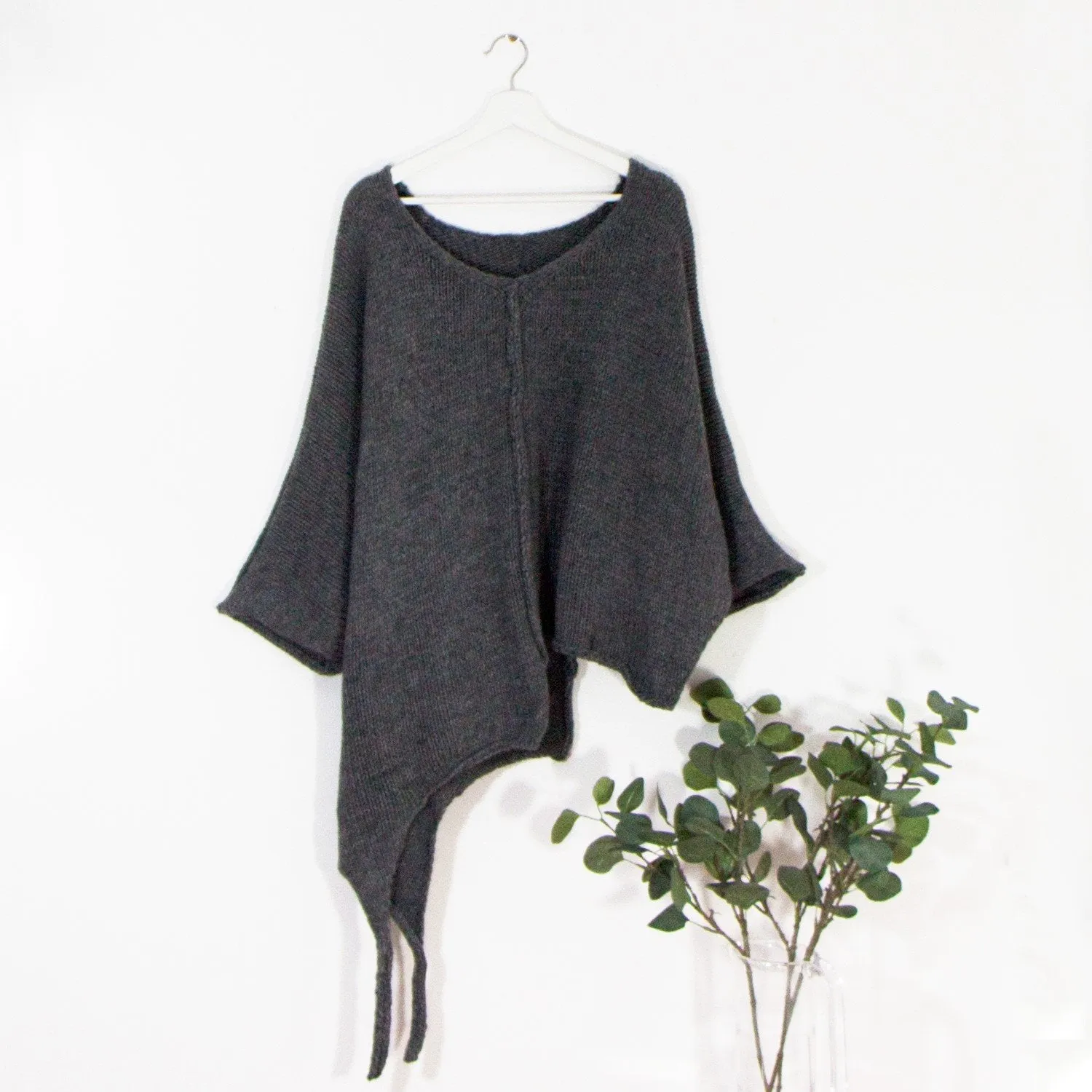 Chunky natural and slouchy a-symmetric jumper (Alpaca mix)
