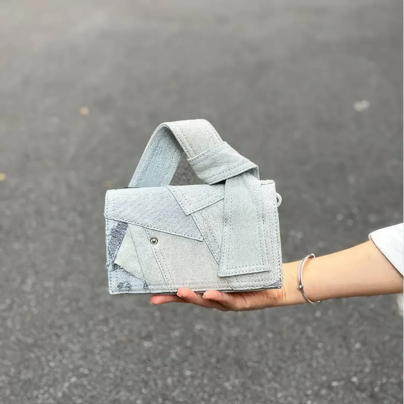 Denim small square bag casual shoulder bag