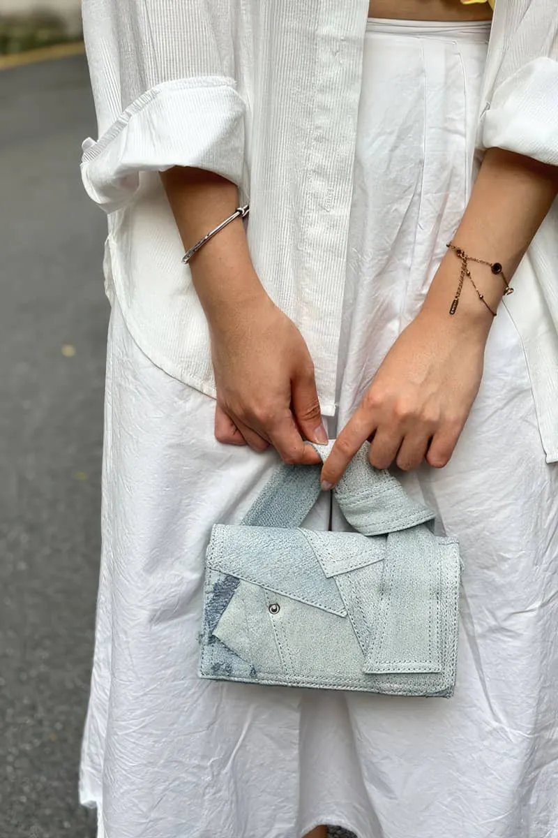 Denim small square bag casual shoulder bag