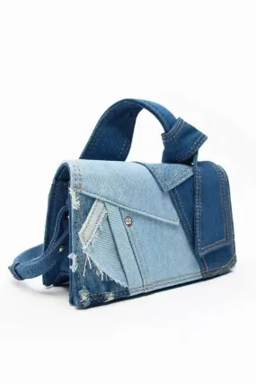 Denim small square bag casual shoulder bag