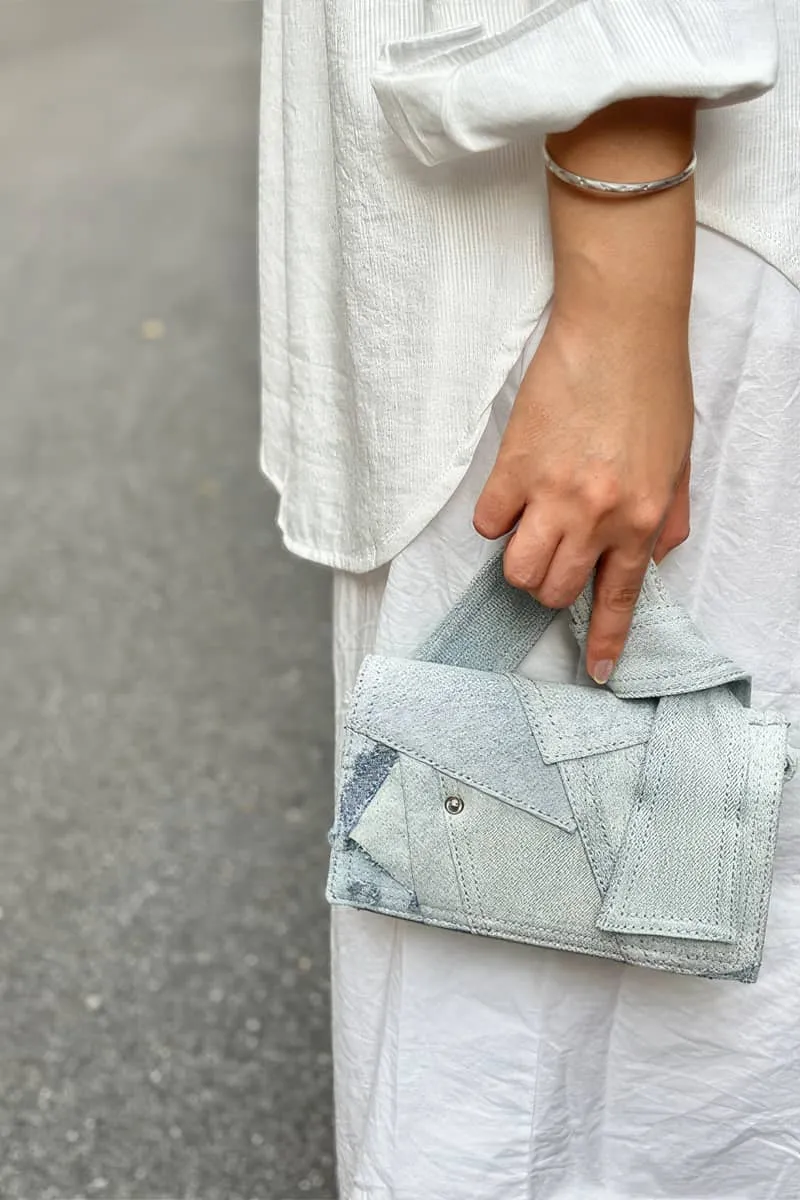 Denim small square bag casual shoulder bag