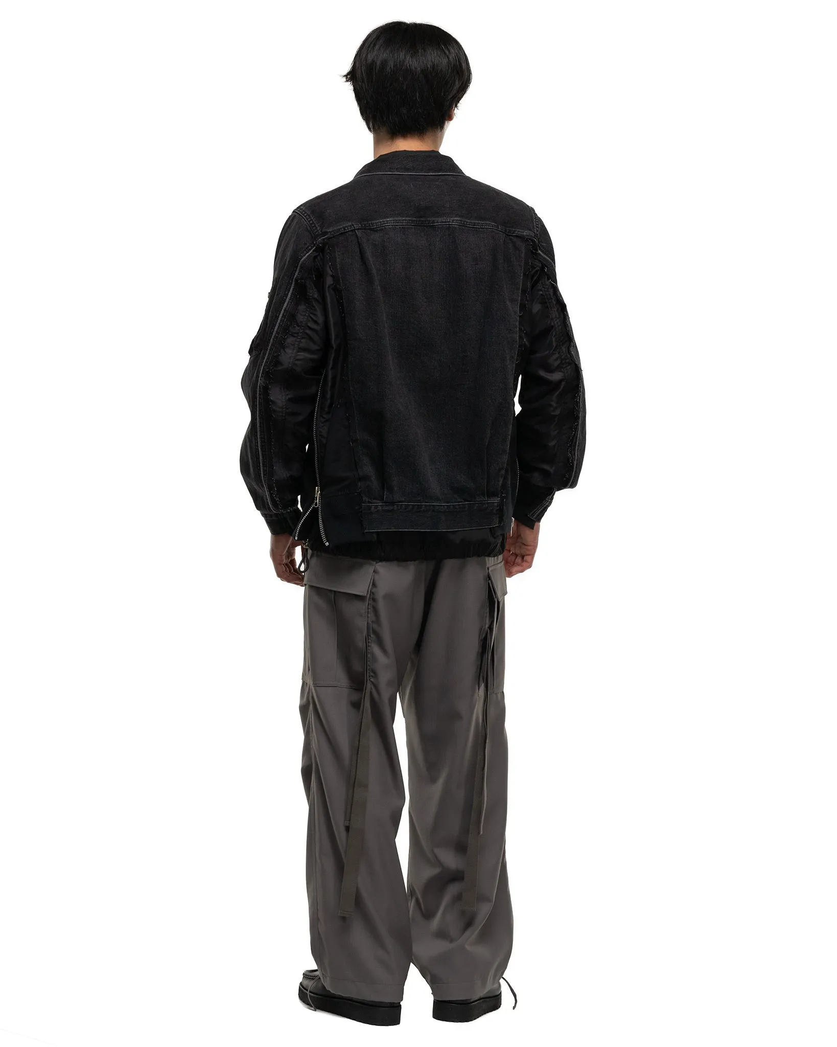 Denim x Nylon Twill Jacket Black