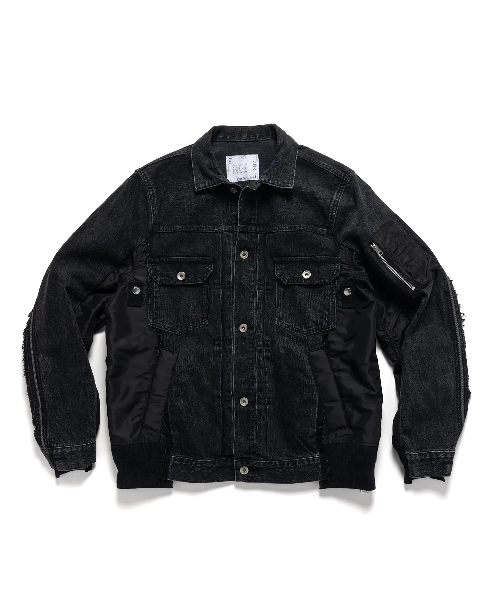 Denim x Nylon Twill Jacket Black