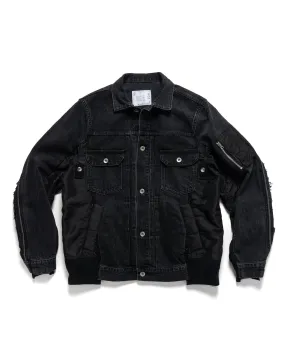 Denim x Nylon Twill Jacket Black