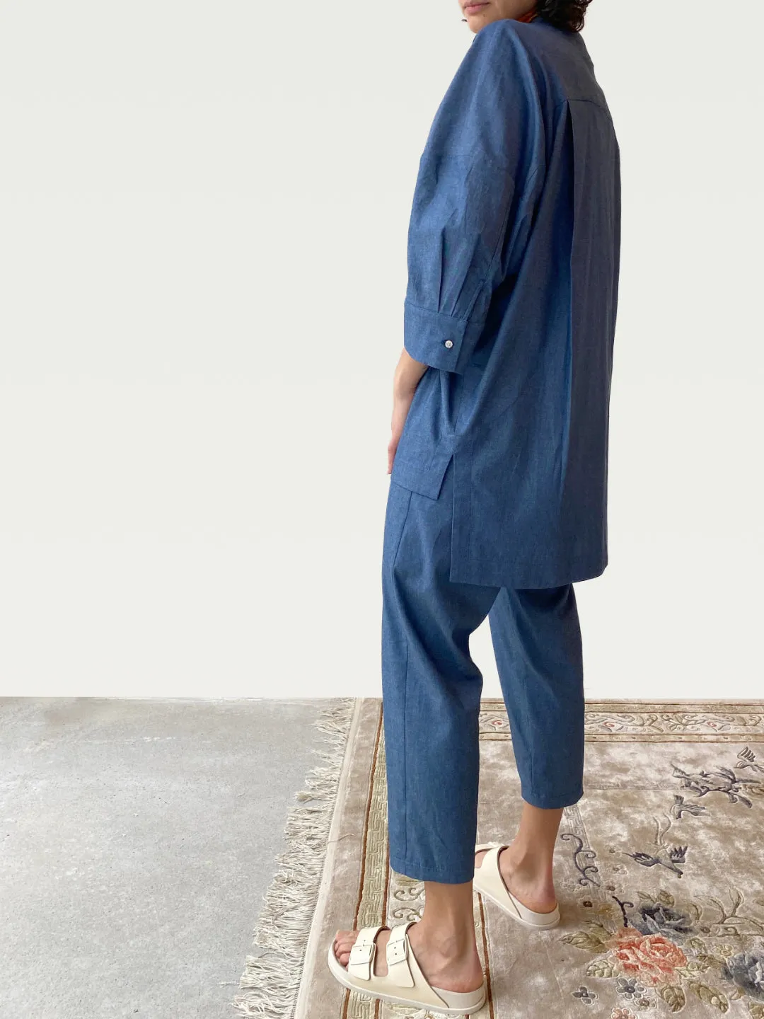 Gathered Slacks in Denim, large / OG Price: $228.00