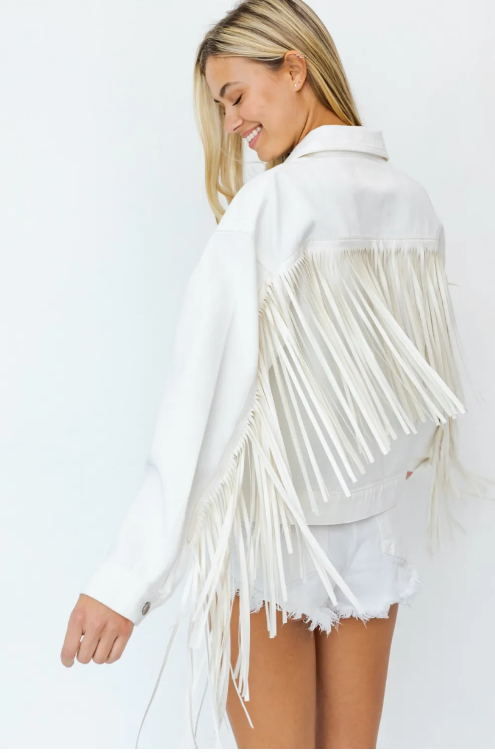 Good Fringe Jacket- White