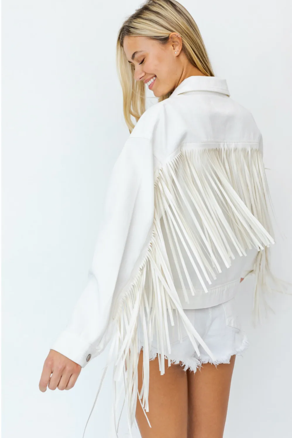 Good Fringe Jacket- White