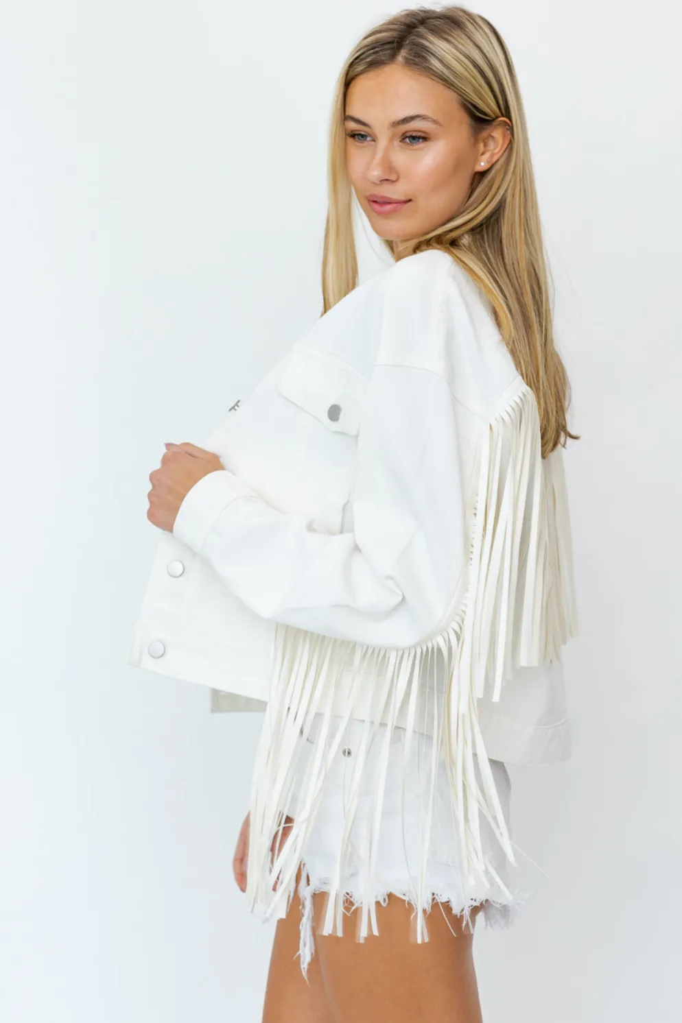 Good Fringe Jacket- White