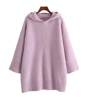 HOODED OVERSIZED KNITTED SWEATER