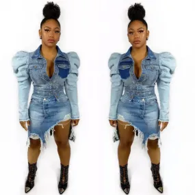 Jazzy Puff Denim Jacket