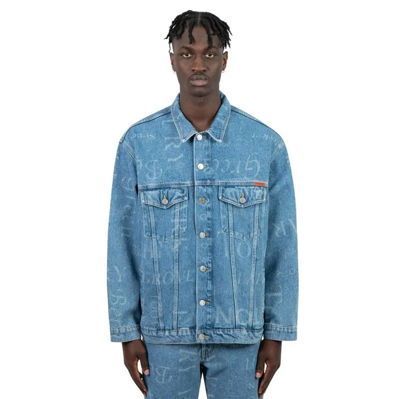 MARTINE ROSE Woven Oversized Denim Jacket Blue Streetnames