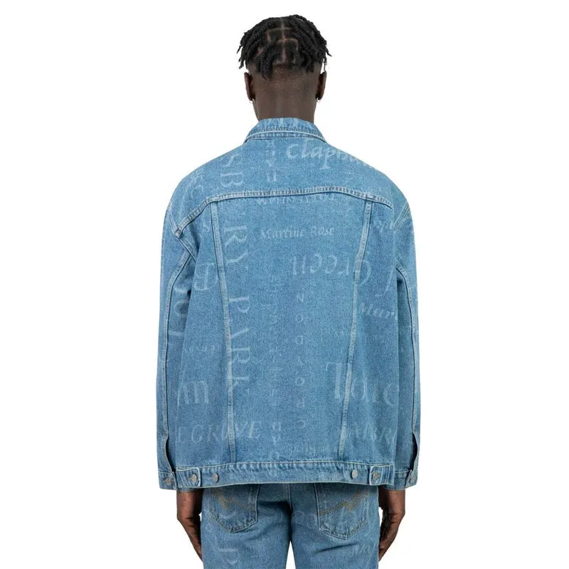 MARTINE ROSE Woven Oversized Denim Jacket Blue Streetnames