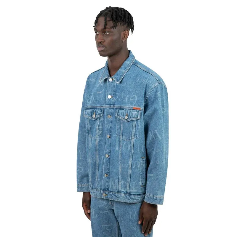 MARTINE ROSE Woven Oversized Denim Jacket Blue Streetnames