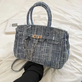 Niche personalized shoulder bag denim tote bag