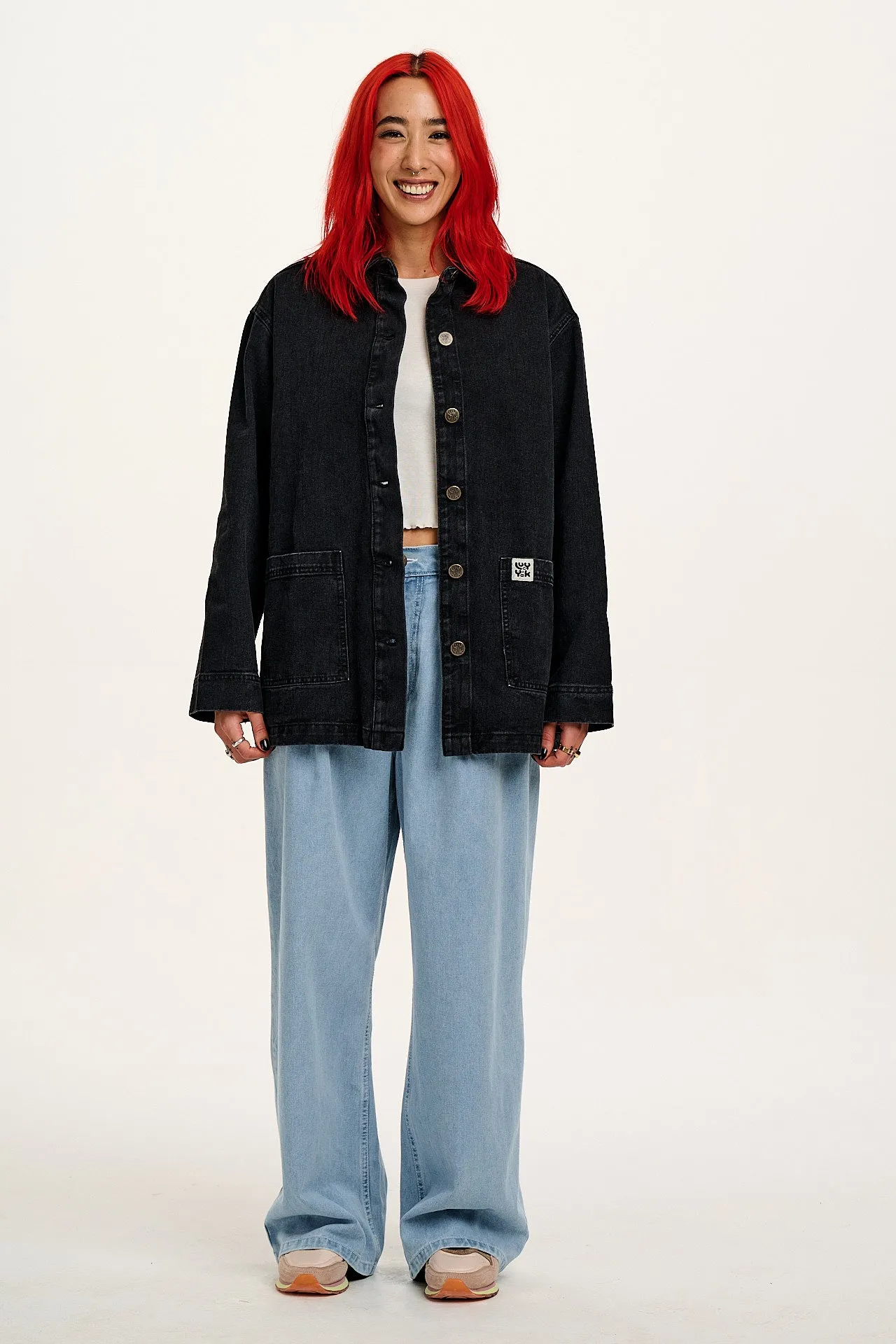 Olly - Denim Jacket in Washed Black