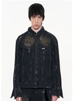 Patchwork Damaged　Denim Jacket