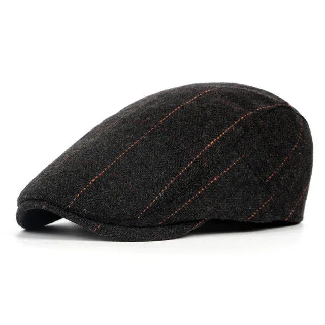 Plaid Woolen Beret BR001
