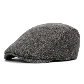 Plaid Woolen Beret BR001