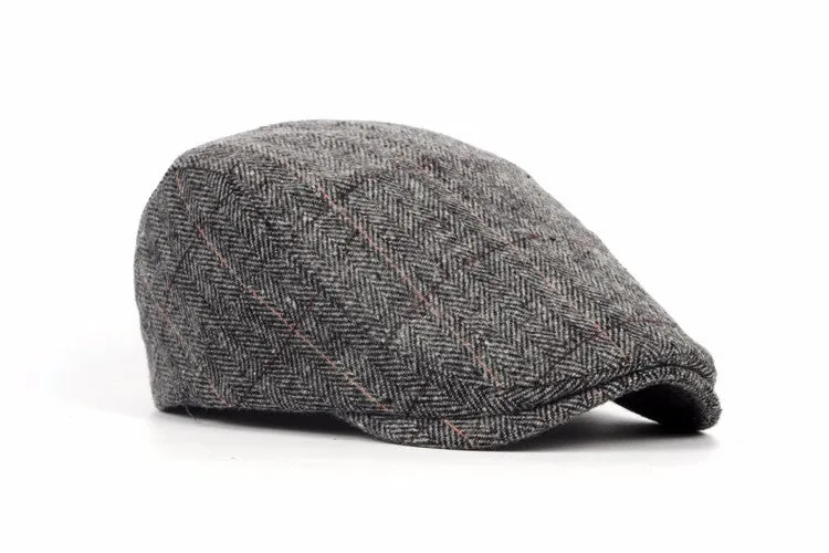 Plaid Woolen Beret BR001