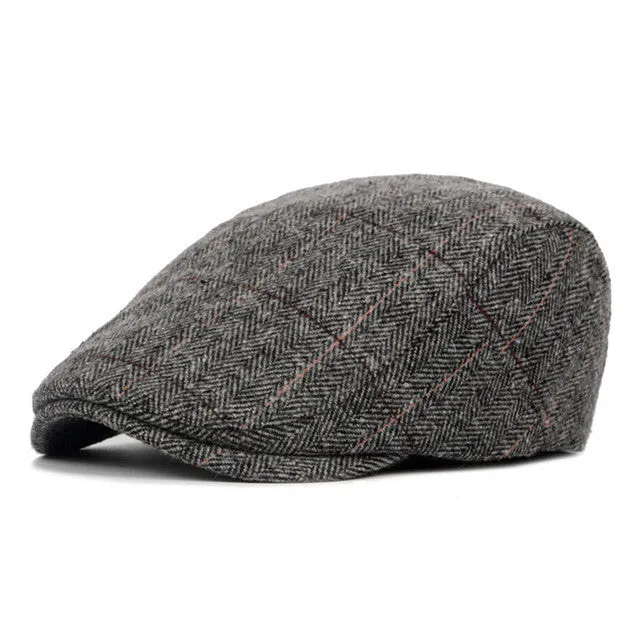 Plaid Woolen Beret BR001