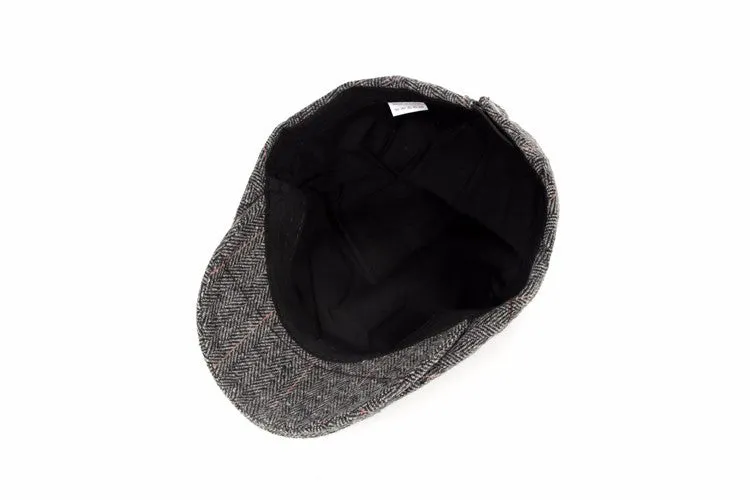Plaid Woolen Beret BR001