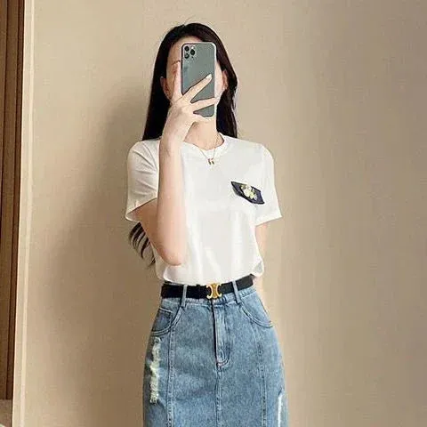 Soft-Girl Patchwork Maxi Jeansrock mit Reißverschluss
