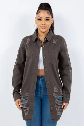 Stylish distressed denim jacket