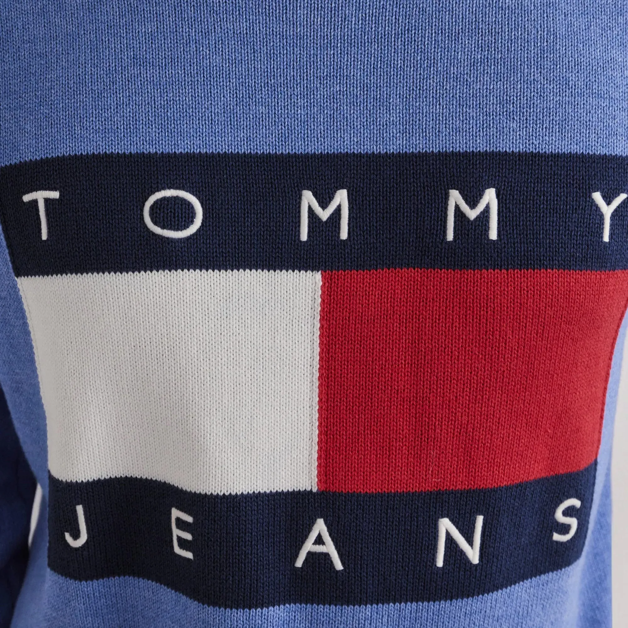 Tommy Jeans Knitted Flag Sweater Tempo Blue Melange