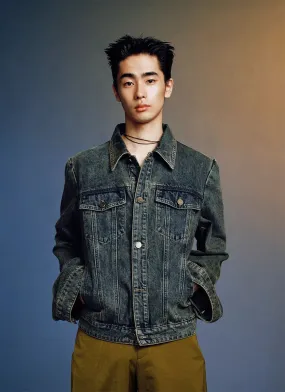 Unisex wide sleeve denim jacket