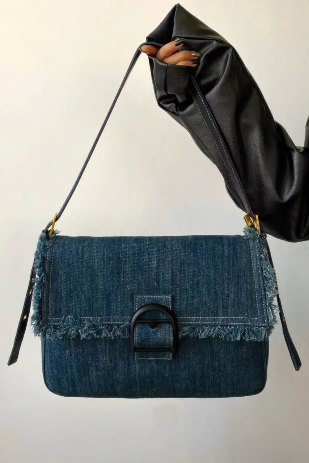 Vintage tassel all-match denim bag
