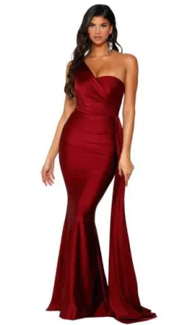 Woolen Red Evening Dress